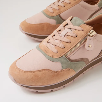 Narniea Soft Pink Leather Sneakers