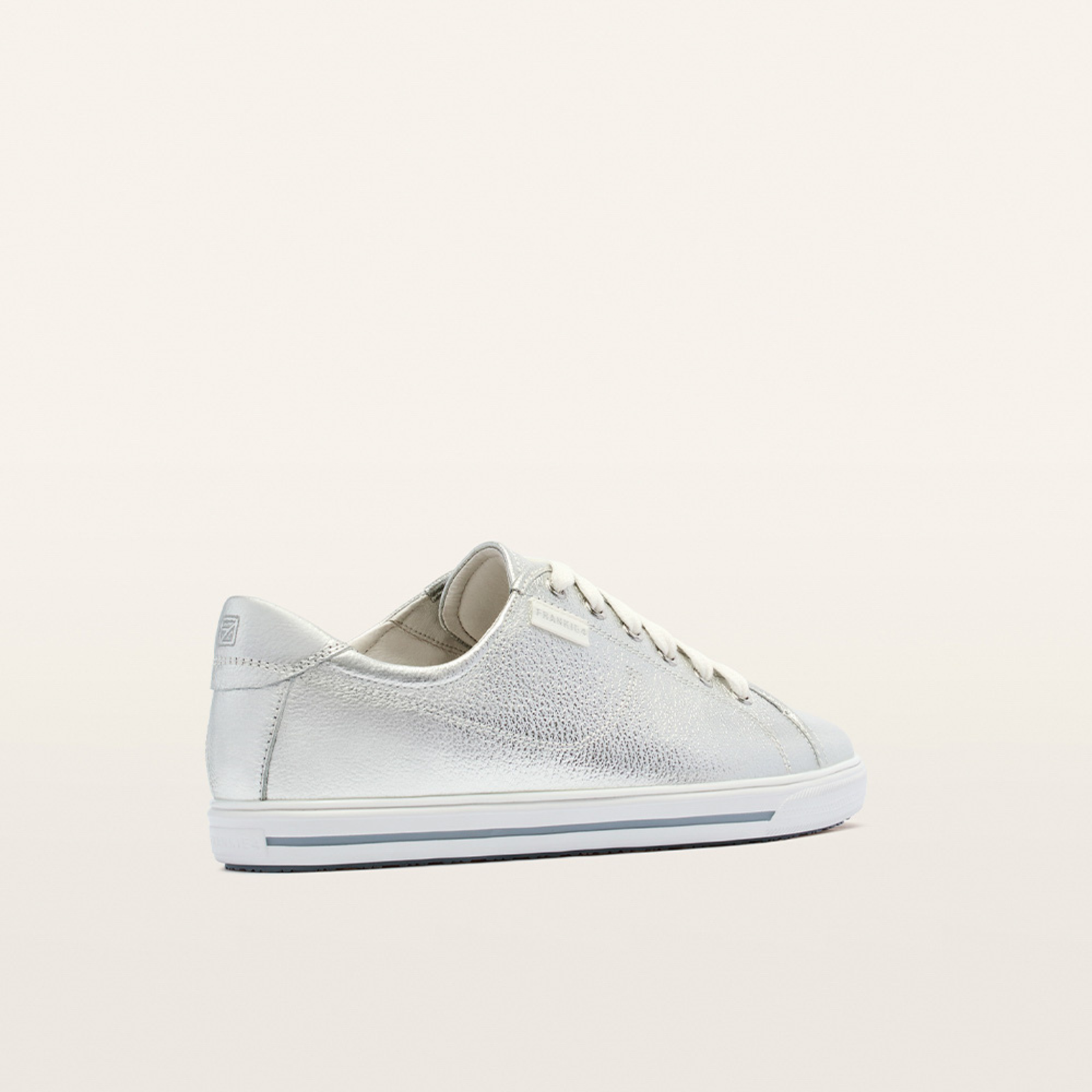 Nat III Silver Tumbled Leather Sneakers