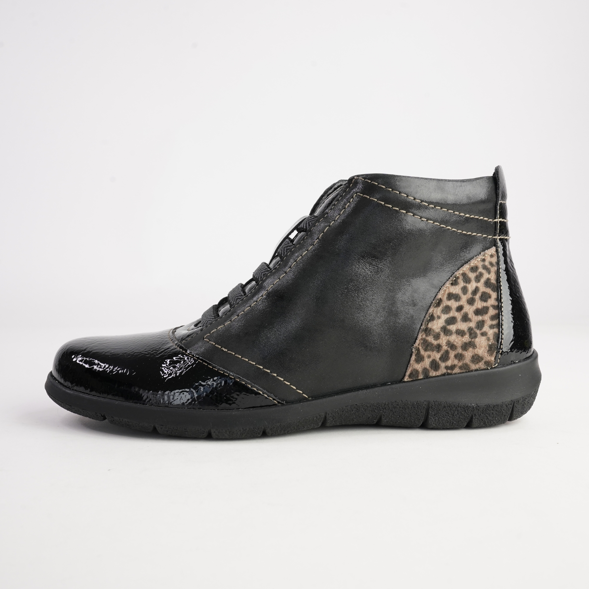 Oxana Cinder Leather Lace Up Boots