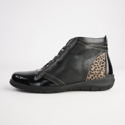 Oxana Cinder Leather Lace Up Boots