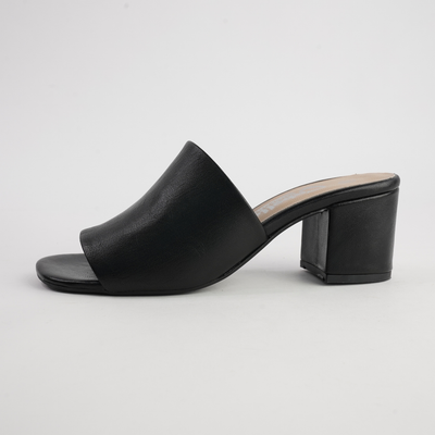 Marquee Black Leather Heels