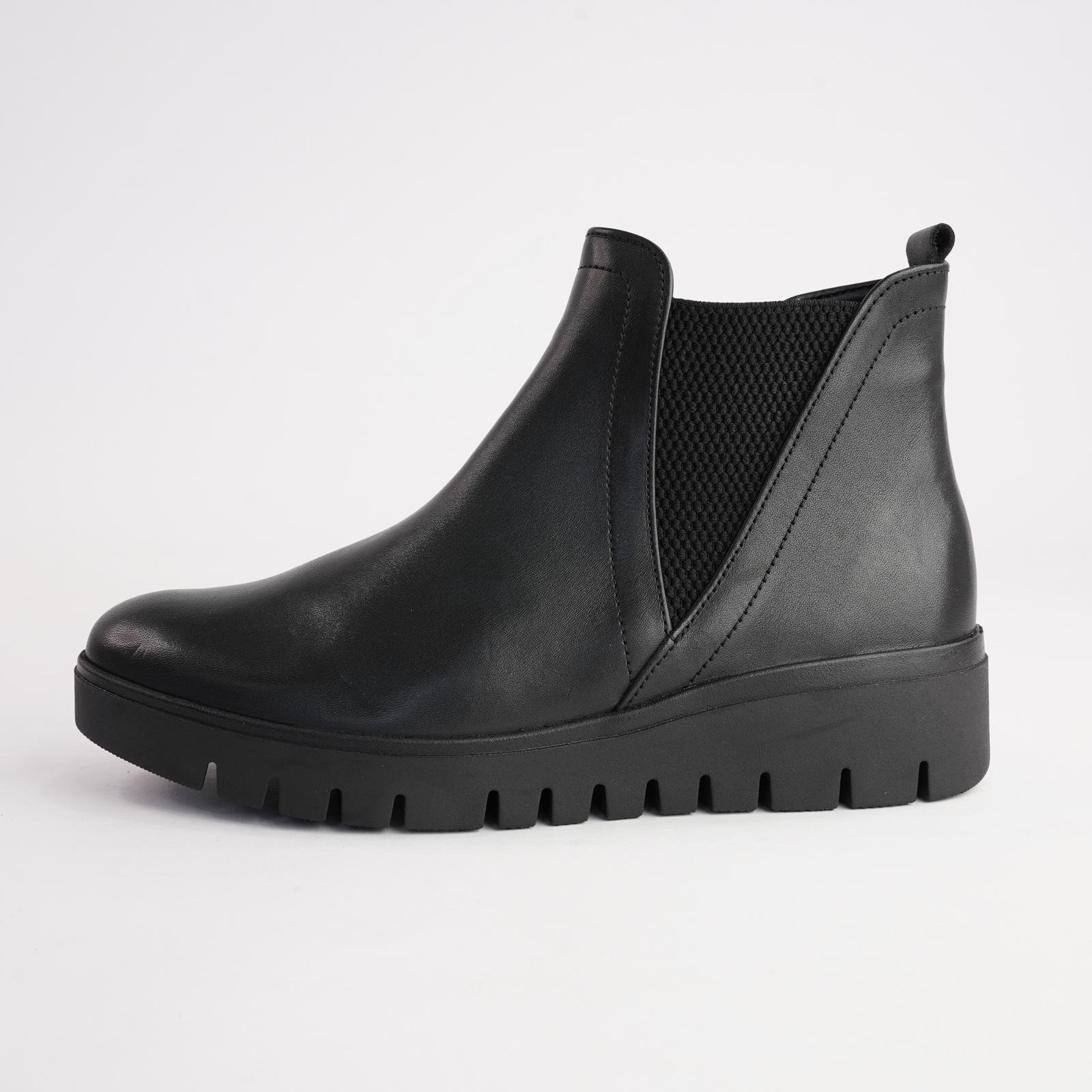 Gertie Black Leather Ankle Bootss
