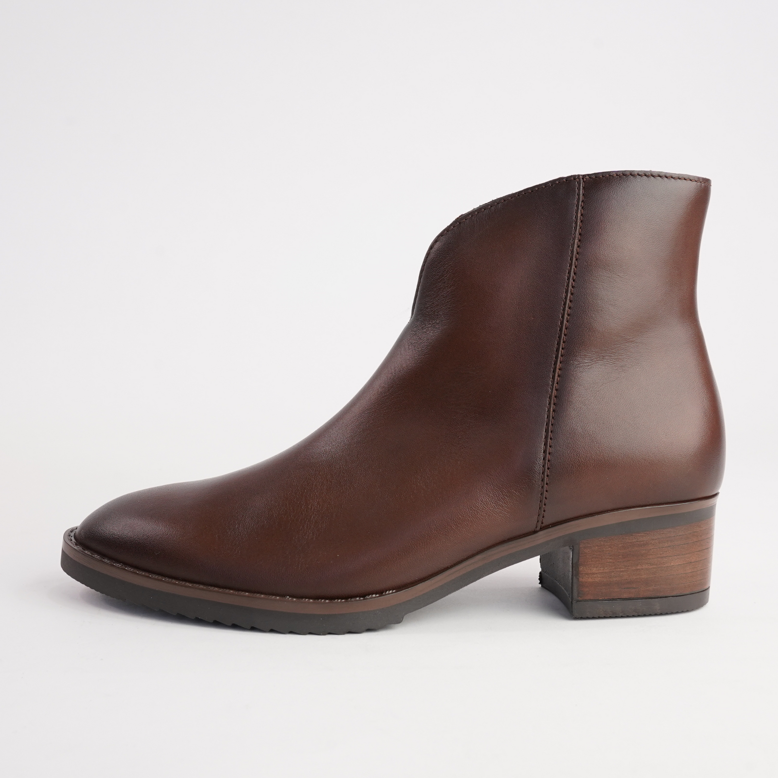 Jacky Chestnut Leather Ankle Boots