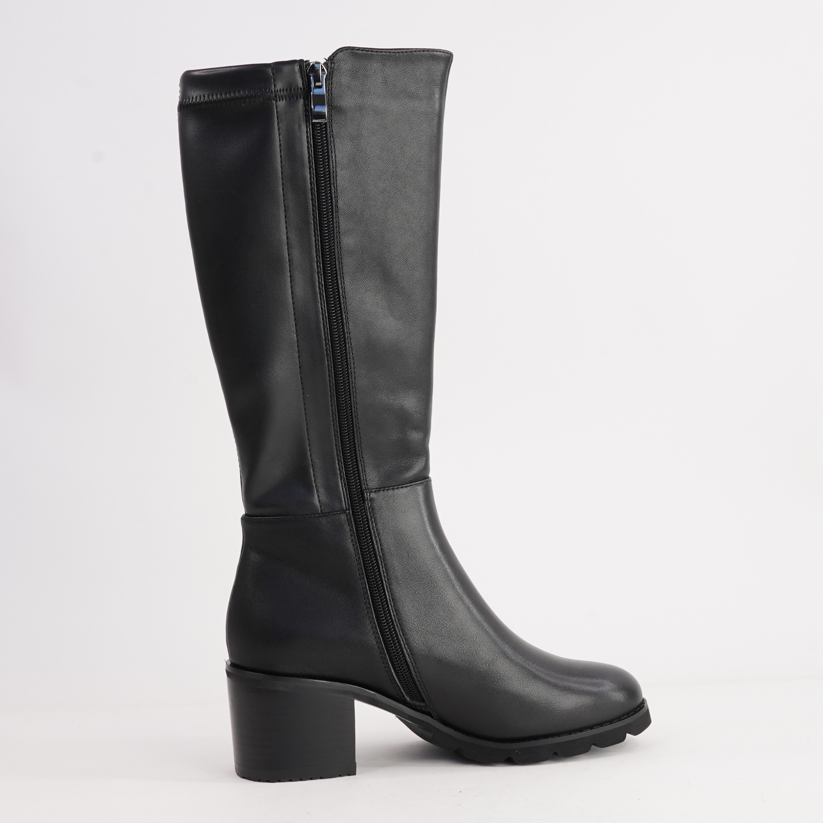 Anderson Black Leather Knee High Boots