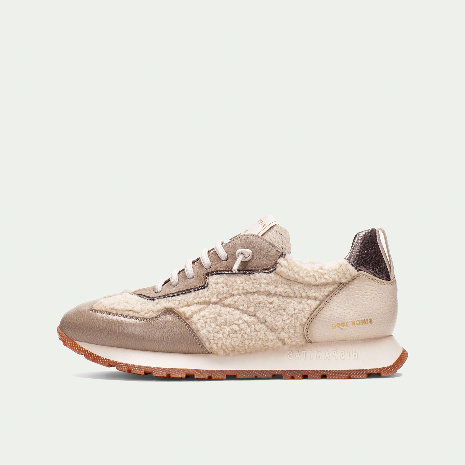 HI254209 Cream Combo Leather Sneakers