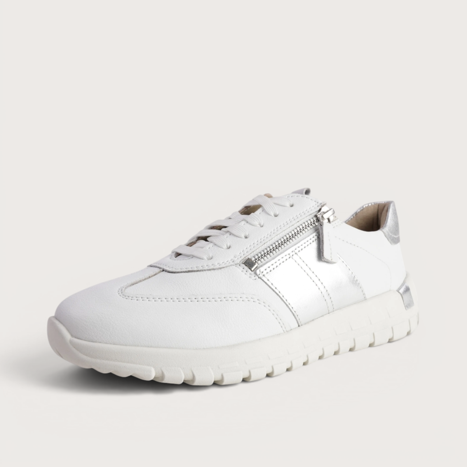Gabby 01 White Silver Sneakers
