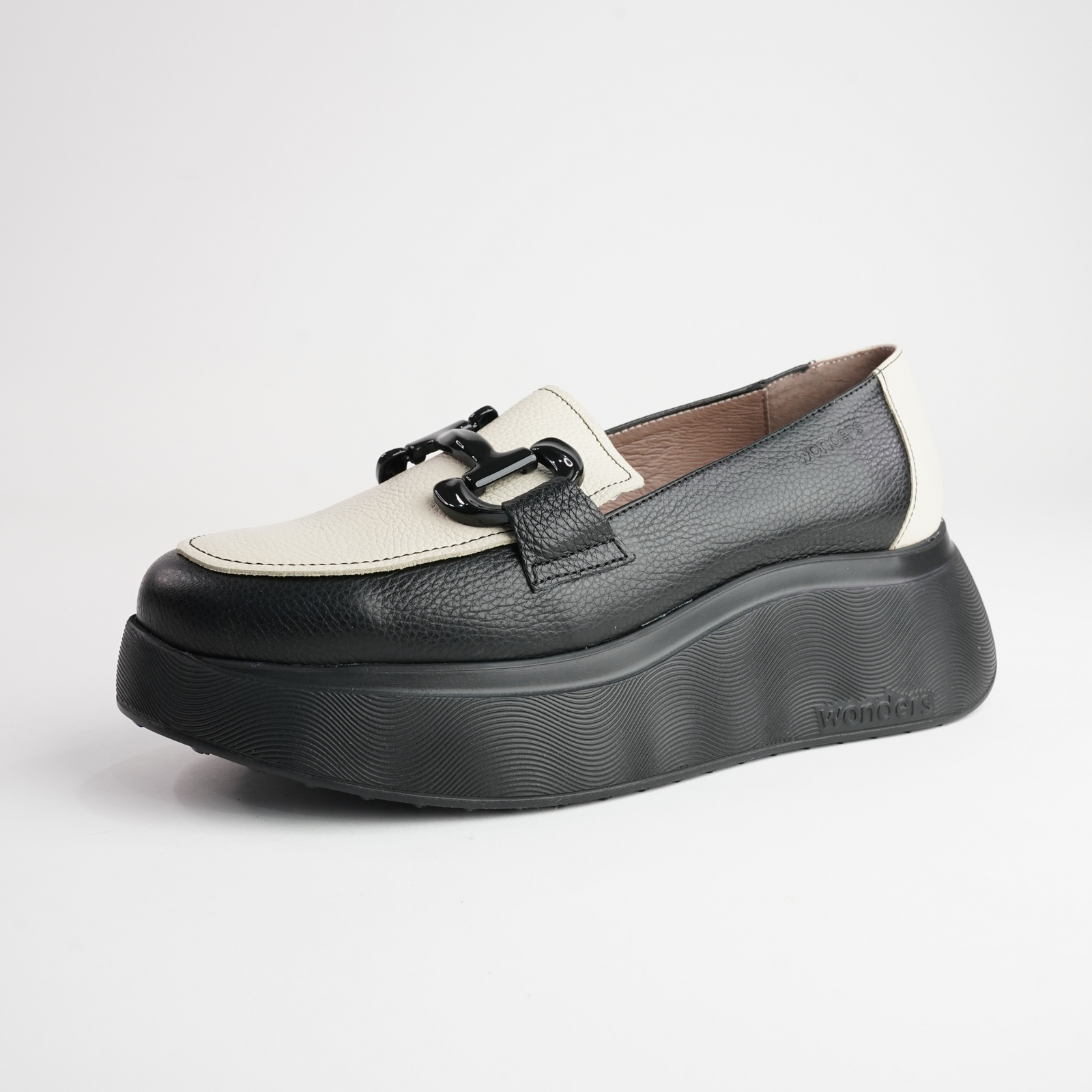 Sylvie Black/ Bone Leather Loafers