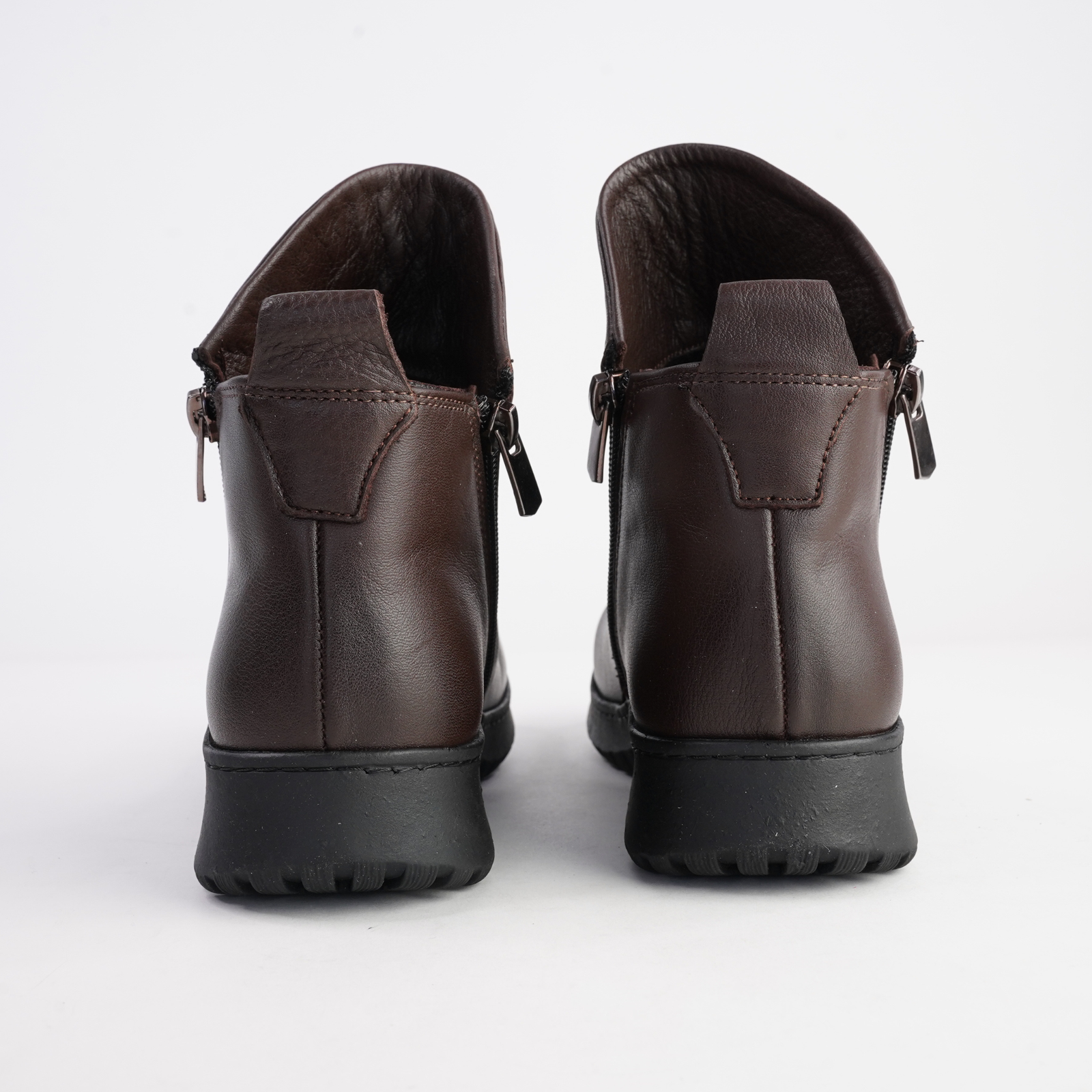 Express Chocolate Leather Ankle Boots