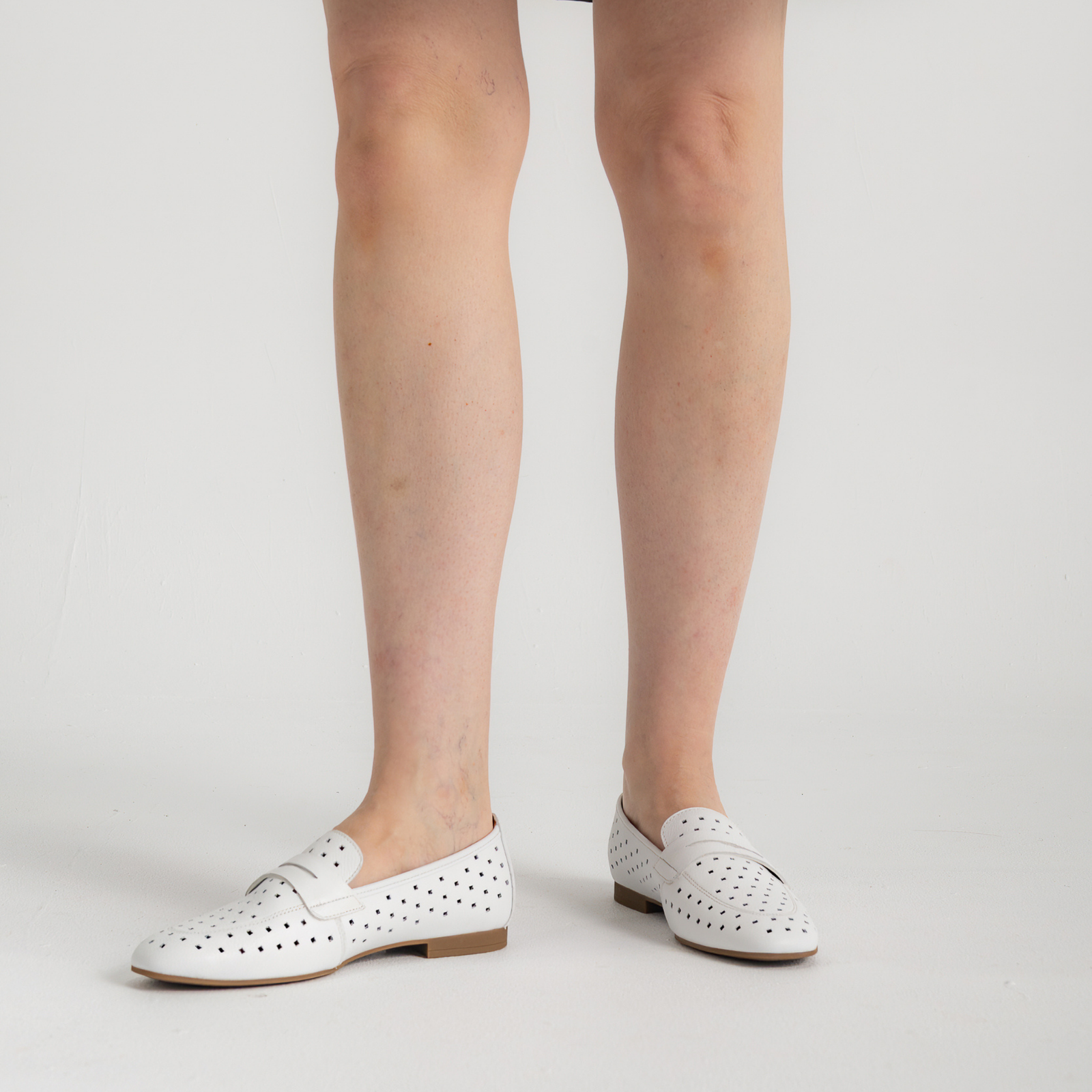 Dorothy White Leather Loafers