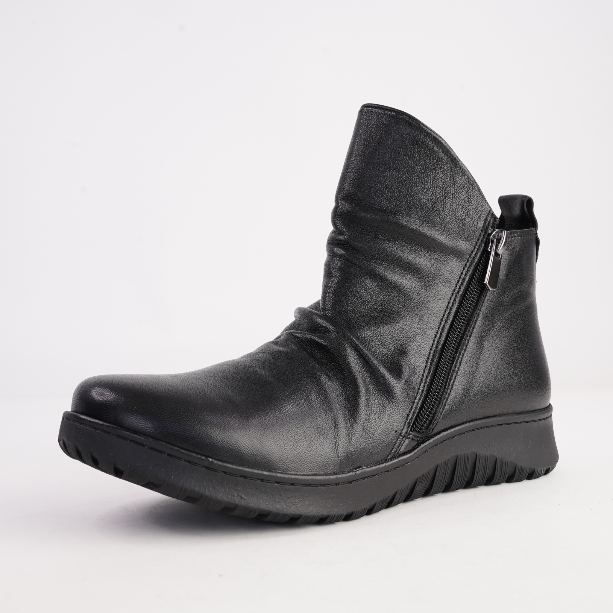 Express Black Leather Ankle Boots