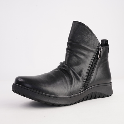 Express Black Leather Ankle Boots