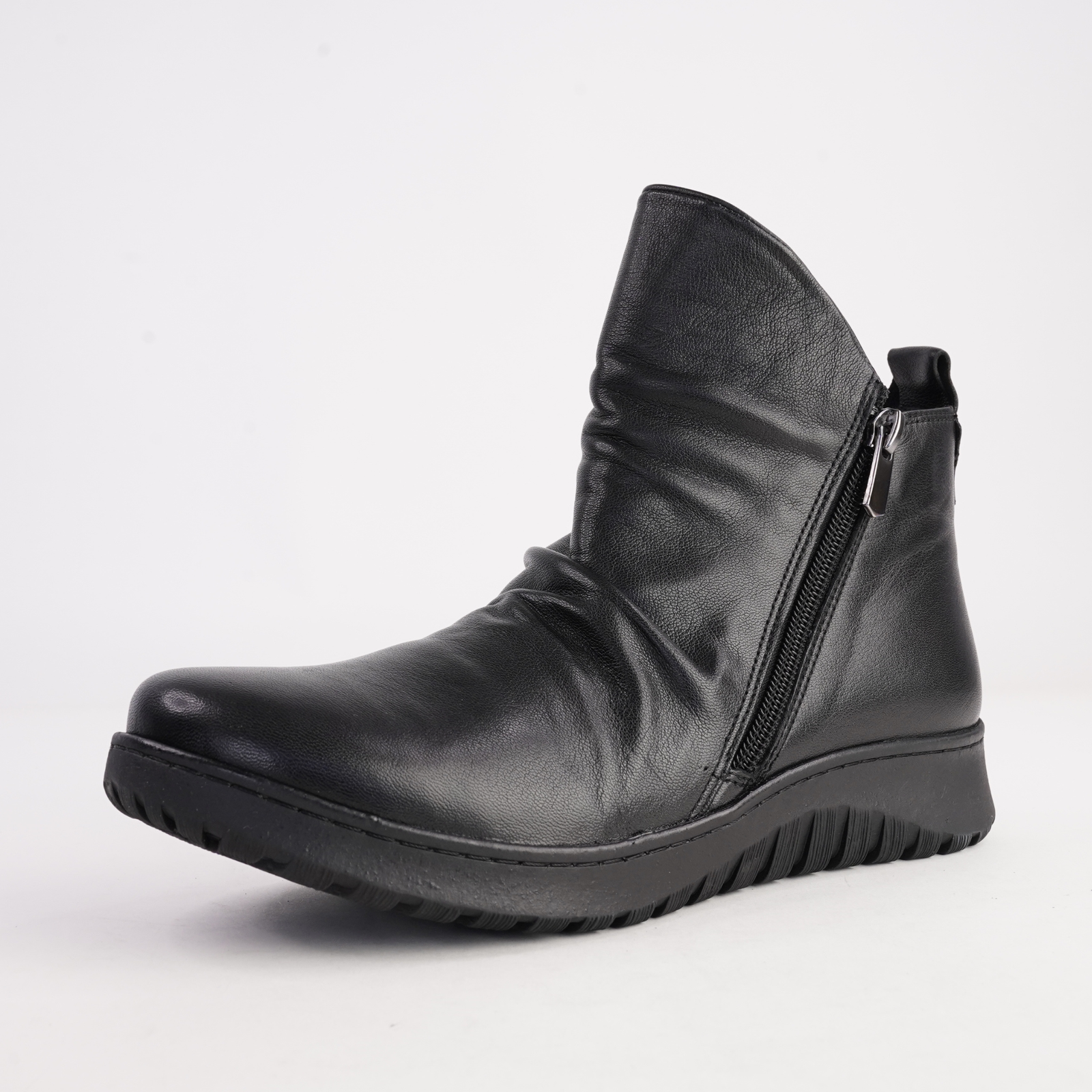 Express Black Leather Ankle Boots