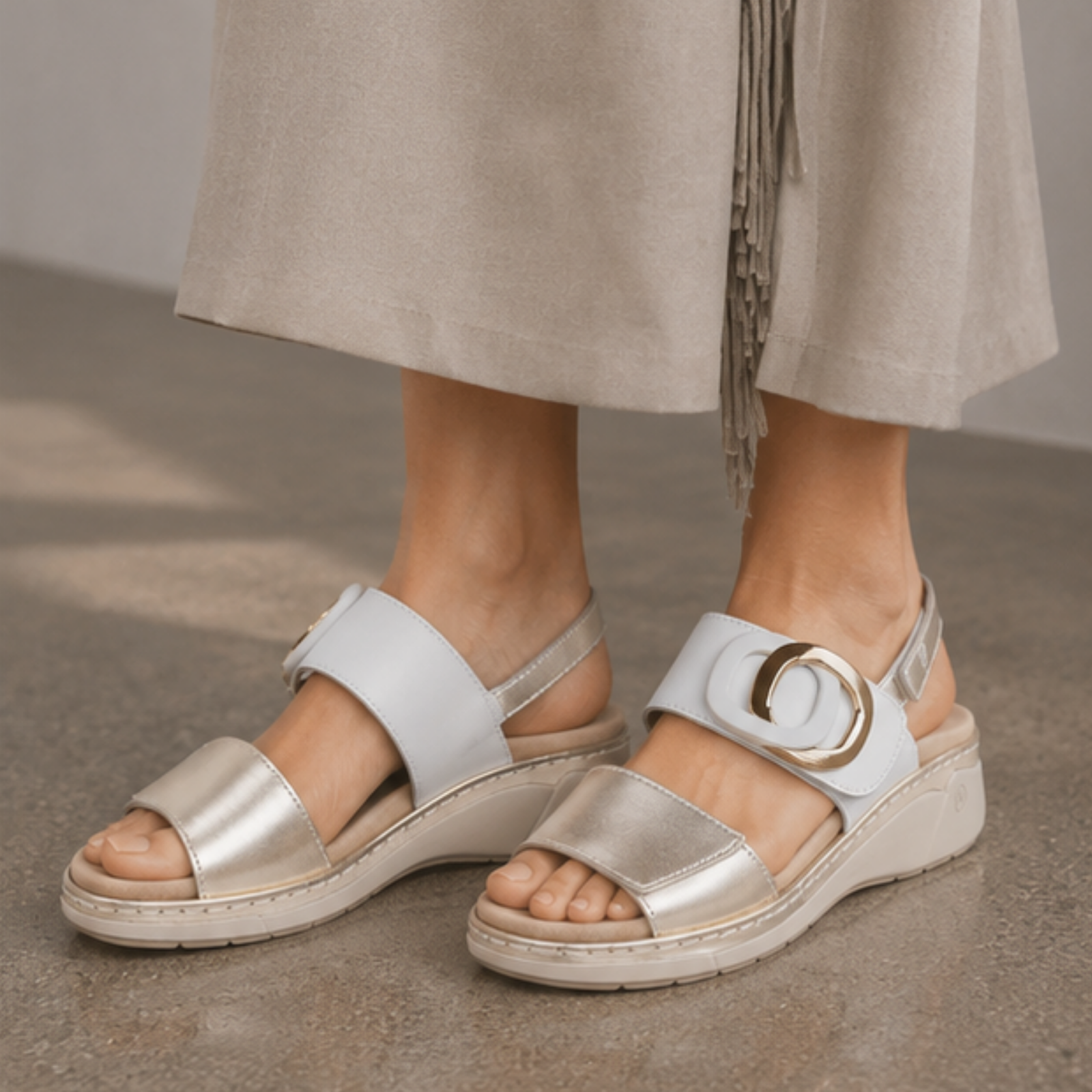 Diva White Multi Sandals