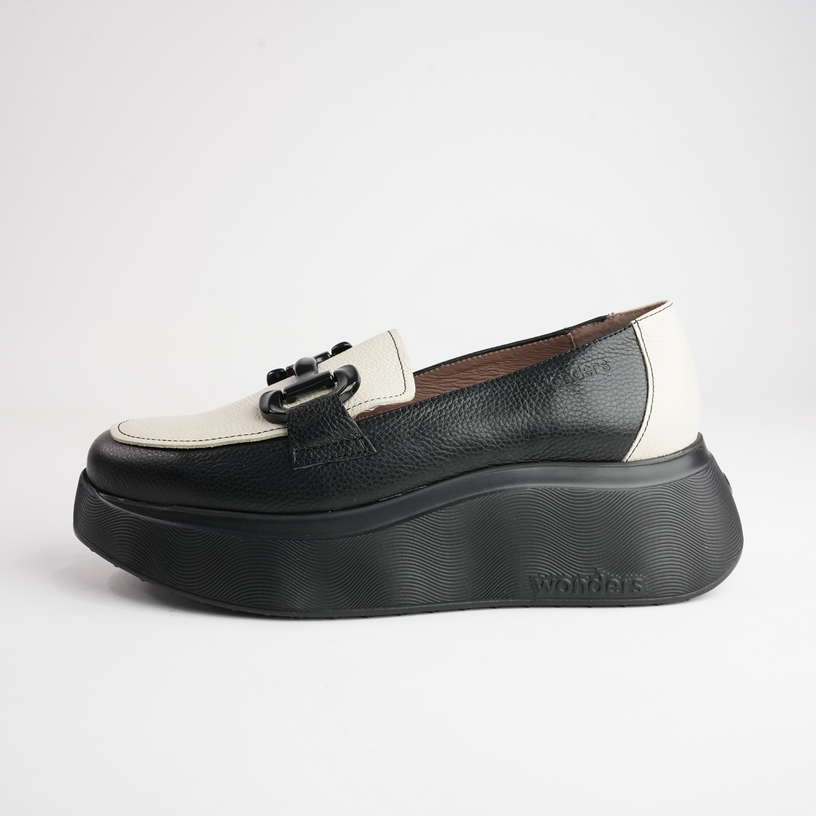 Sylvie Black/ Bone Leather Loafers