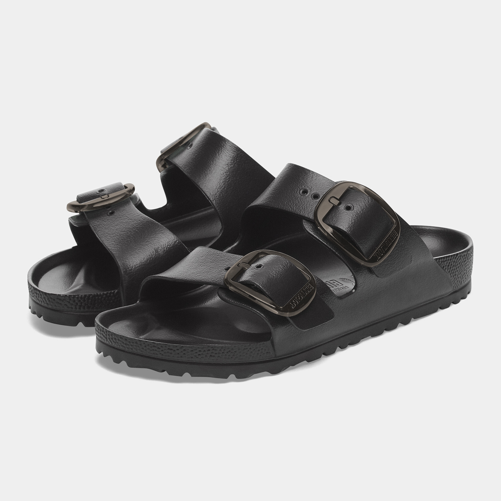 Arizona Eva Big Buckle Black Sandals