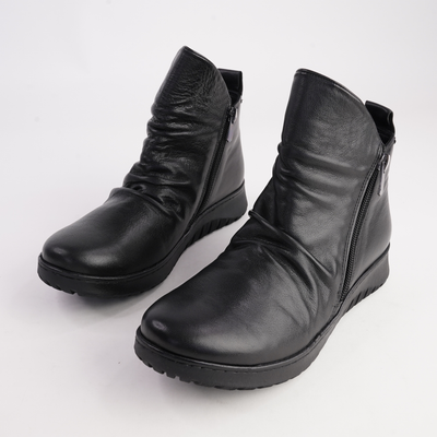 Express Black Leather Ankle Boots