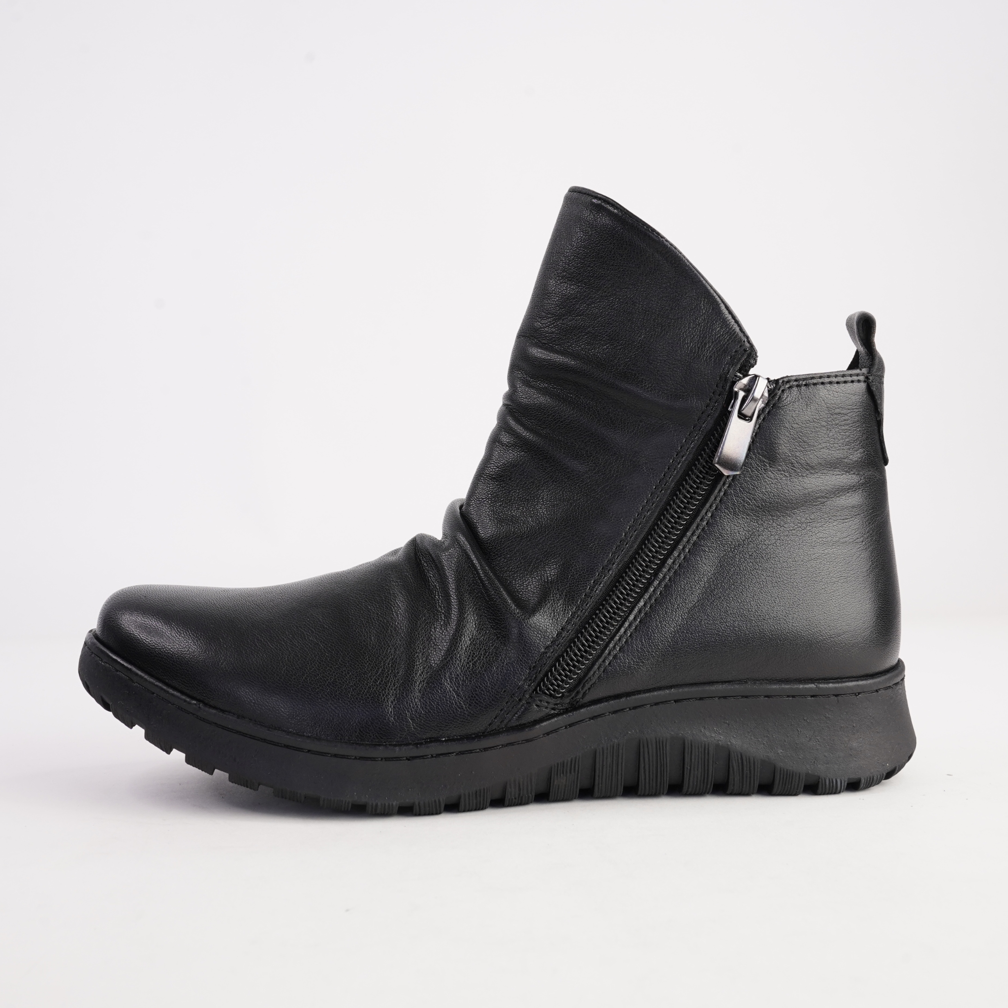 Express Black Leather Ankle Boots