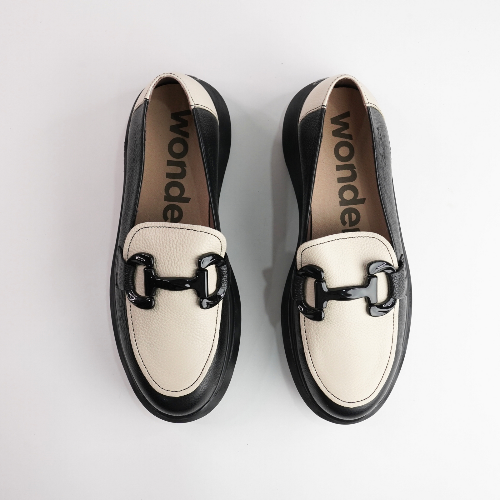 Sylvie Black/ Bone Leather Loafers