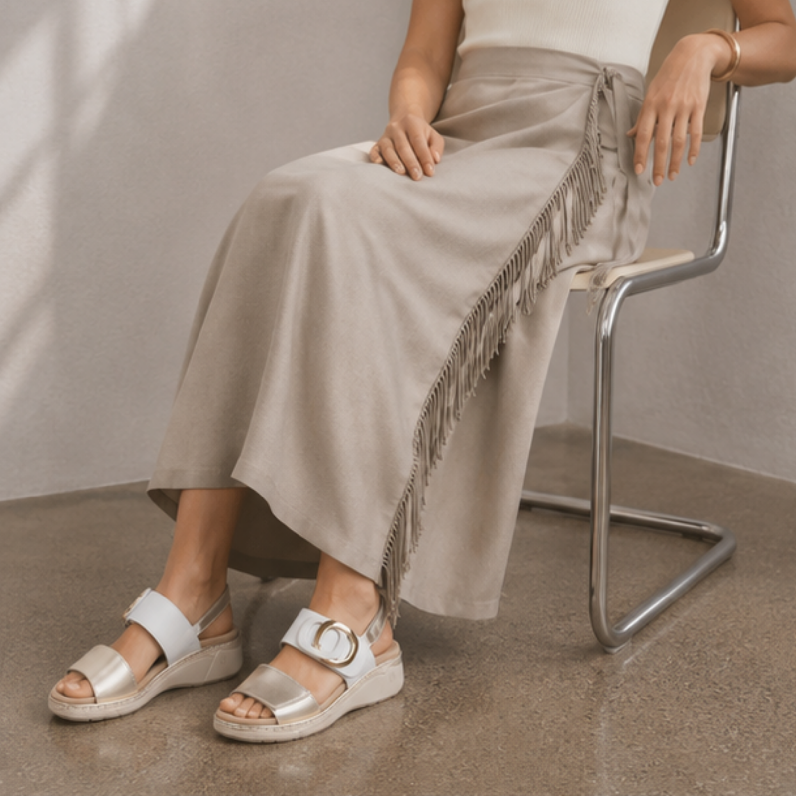 Diva White Multi Sandals