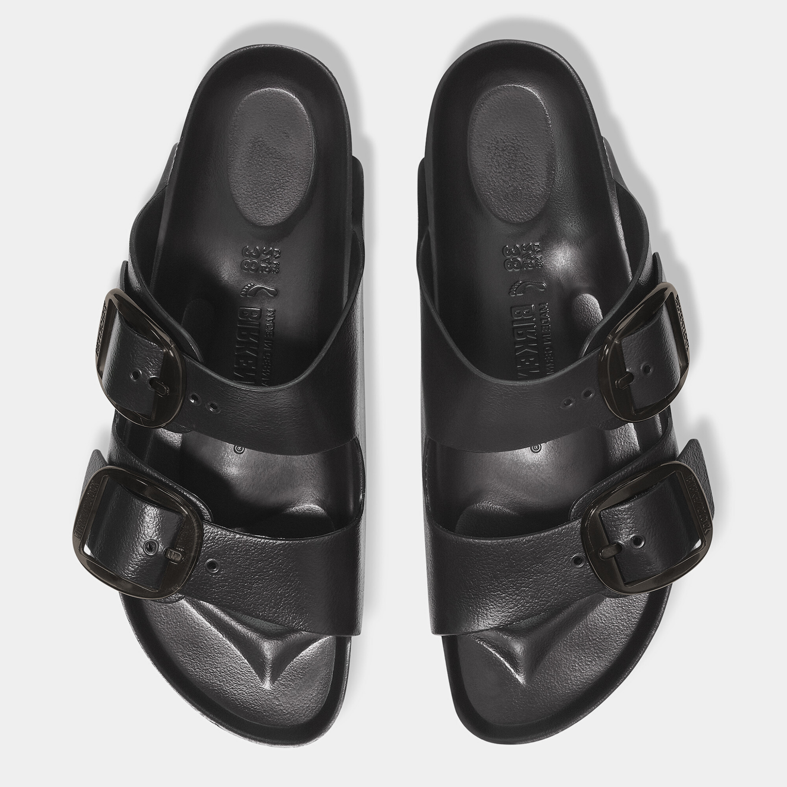 Arizona Eva Big Buckle Black Sandals