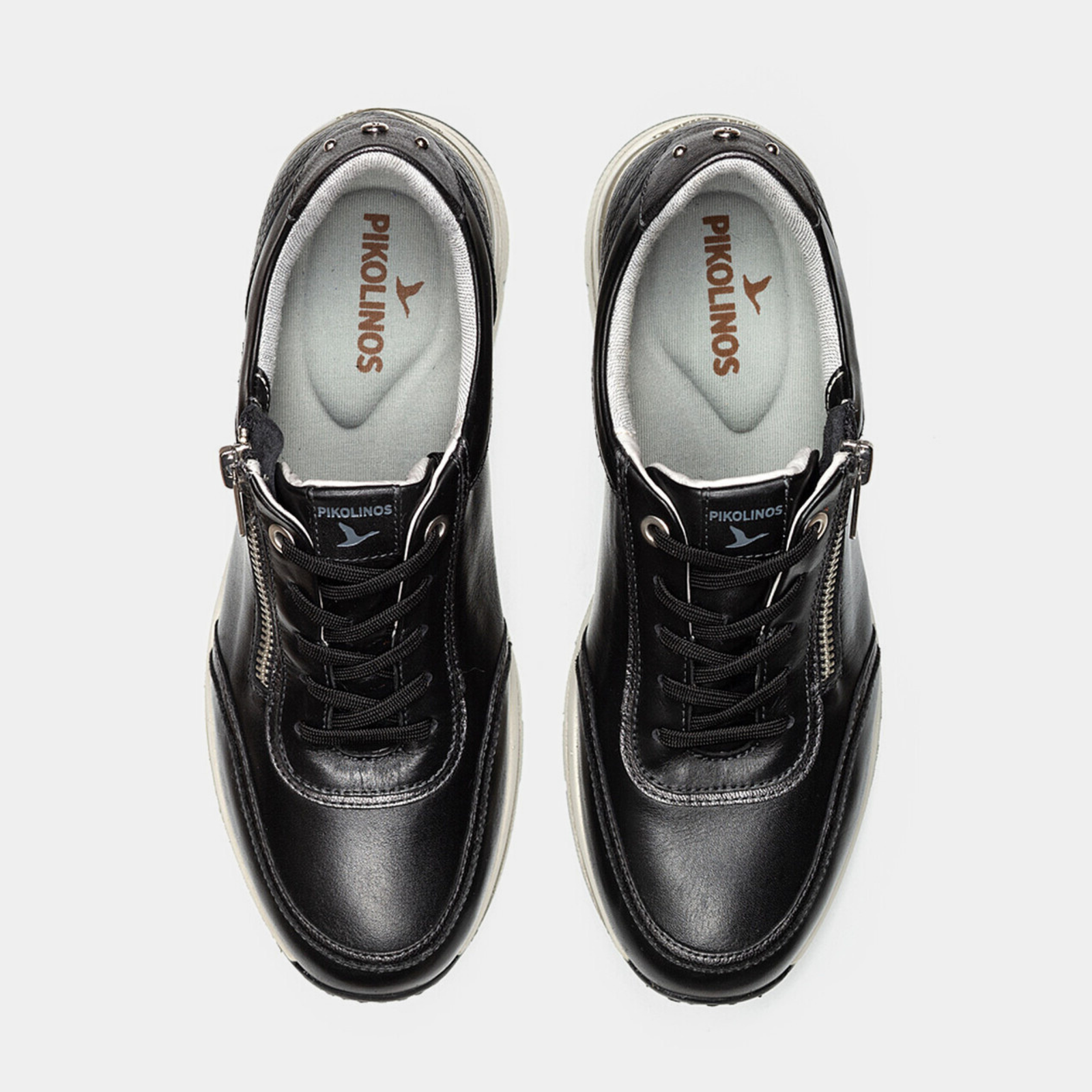 W2C-6602C1 Black Leather Sneakers