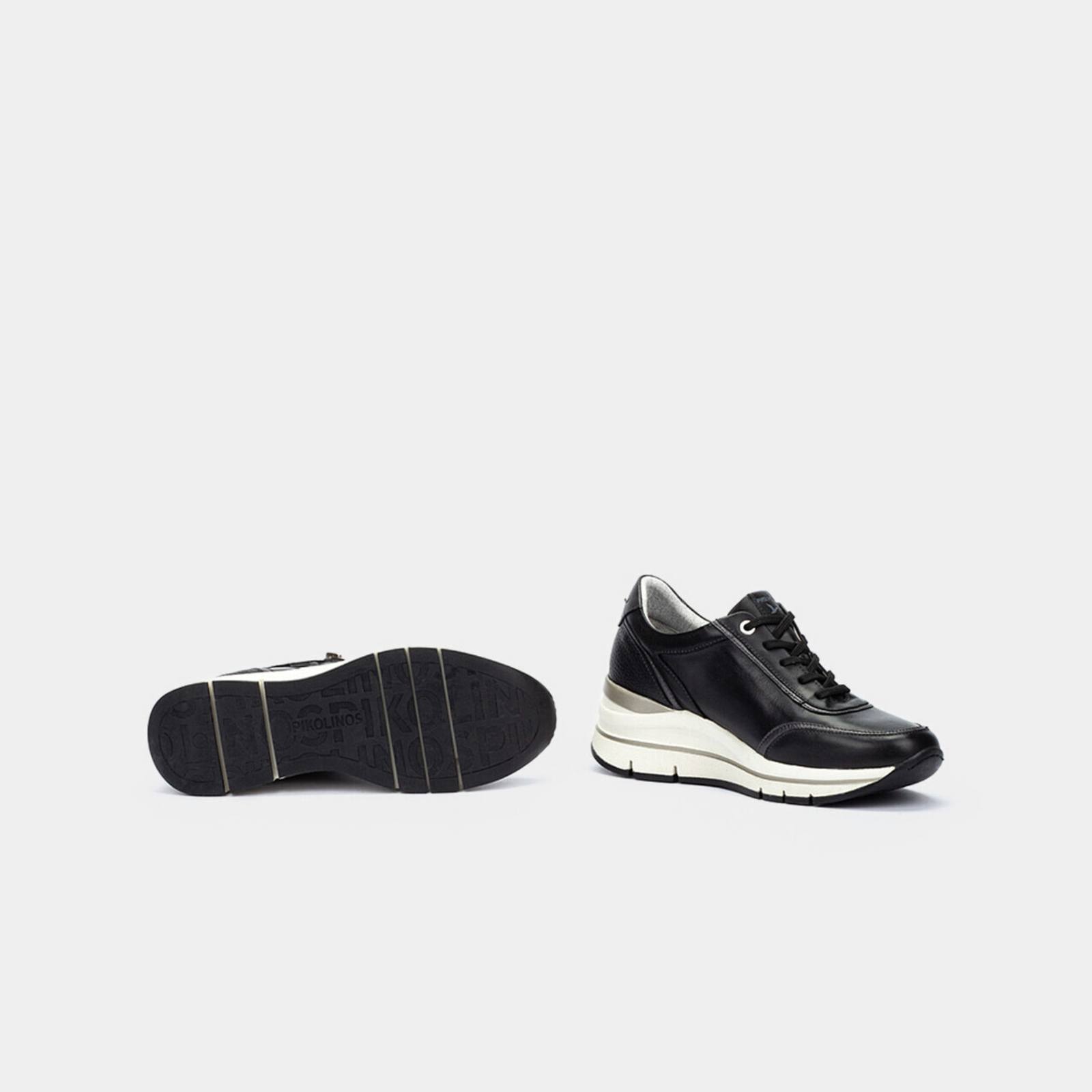 W2C-6602C1 Black Leather Sneakers
