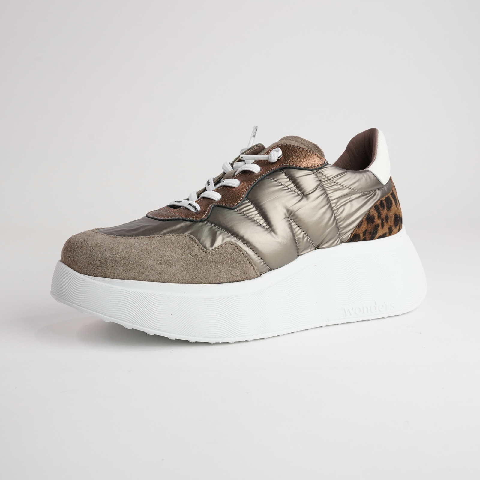 Ivy Taupe Multi Leather Sneakers