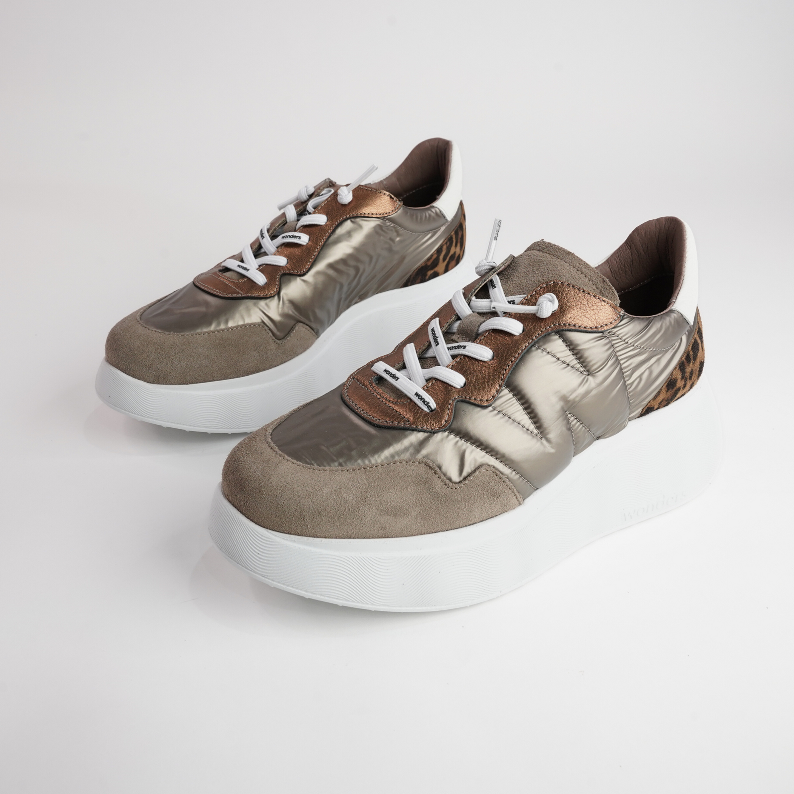 Ivy Taupe Multi Leather Sneakers