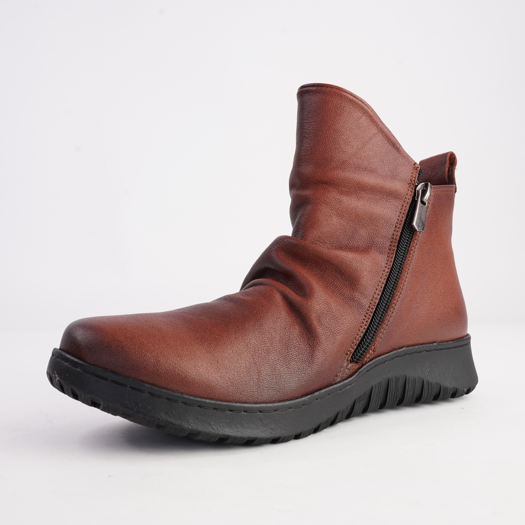 Express Whiskey Leather Ankle Boots