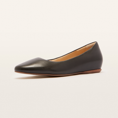 Dorset Black Leather Ballet Flats