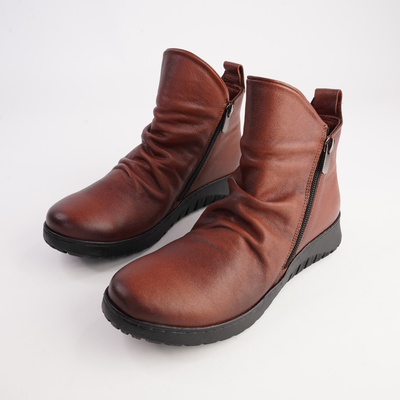 Express Whiskey Leather Ankle Boots