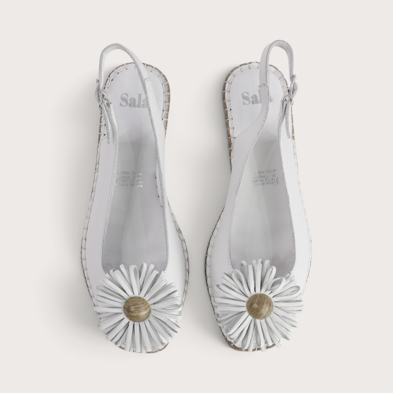 Erica White Leather Espadrille Wedges