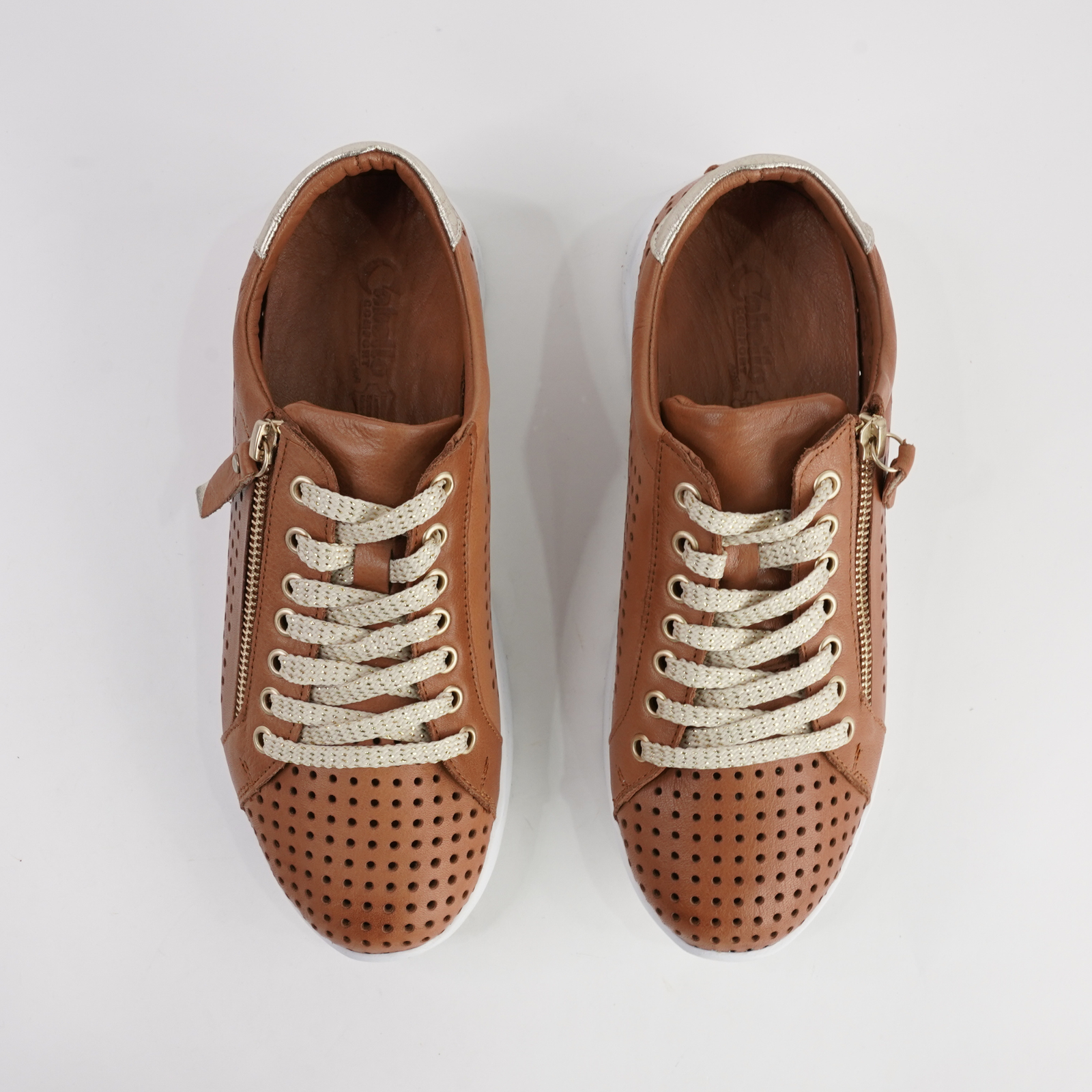 Eg256 Tan Leather Sneakers