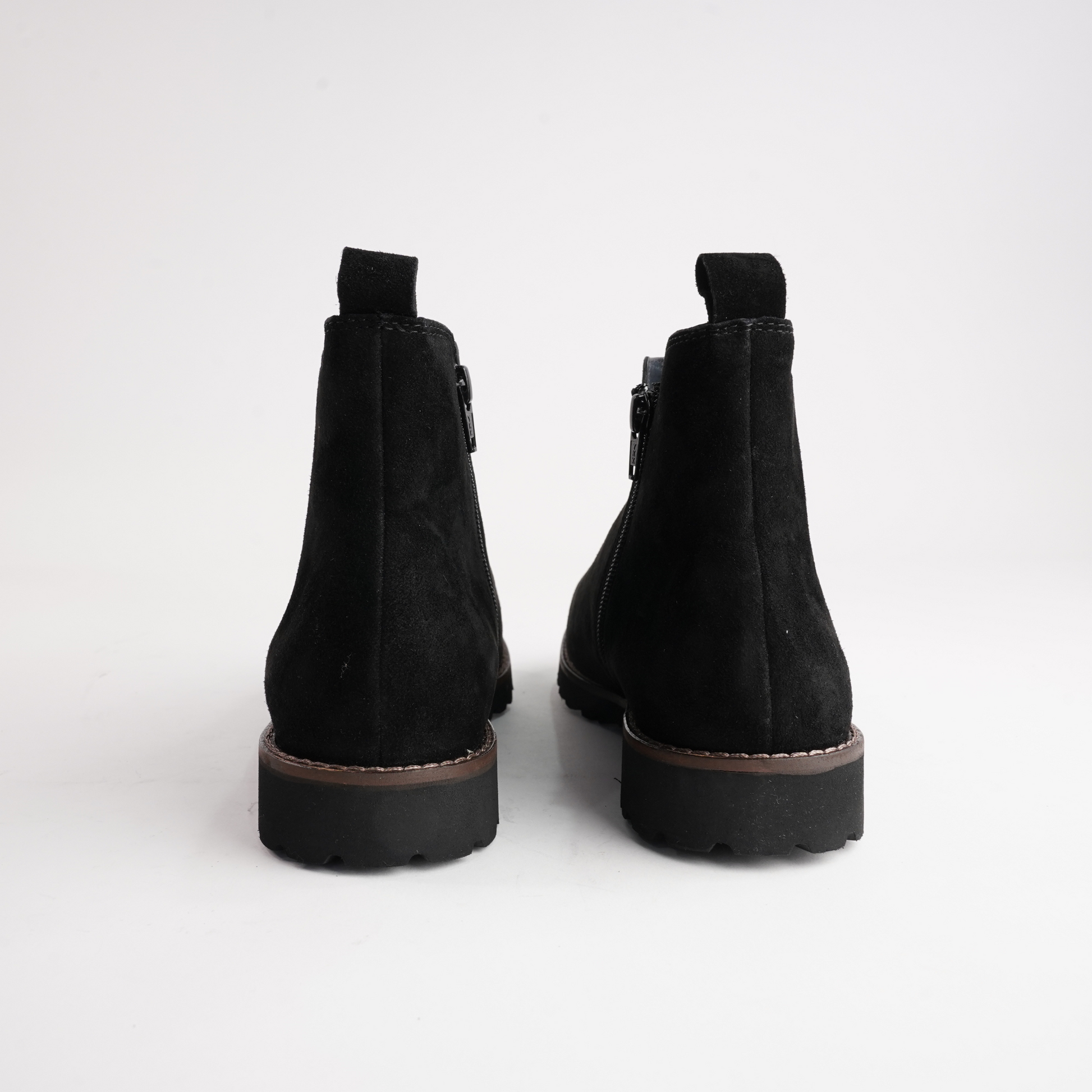 Meredith701 Black Suede Leather Ankle Boots