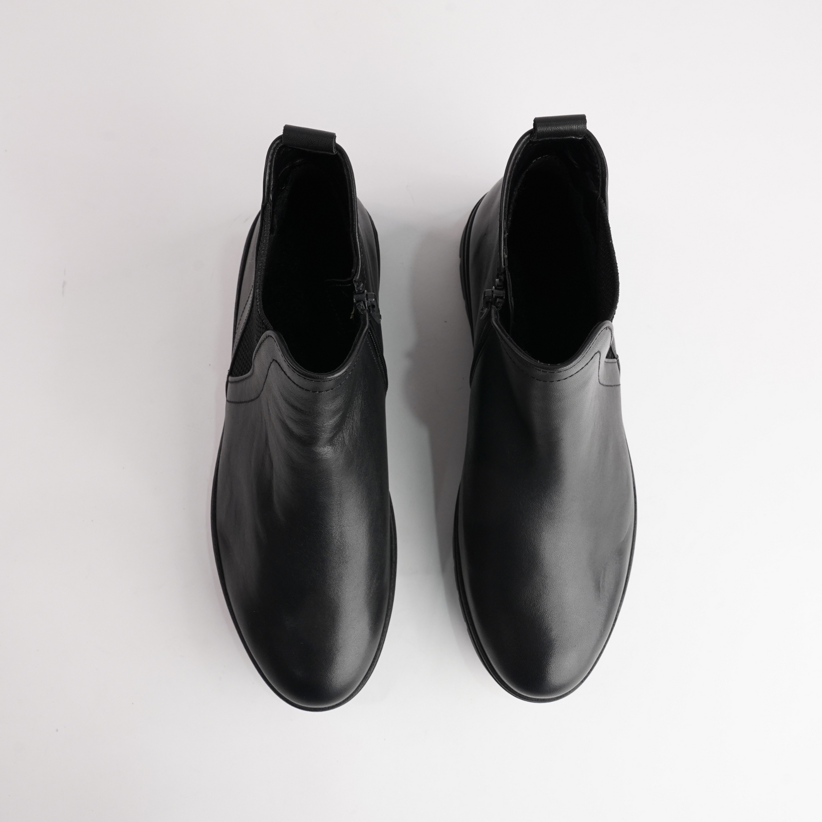 Gertie Black Leather Ankle Bootss