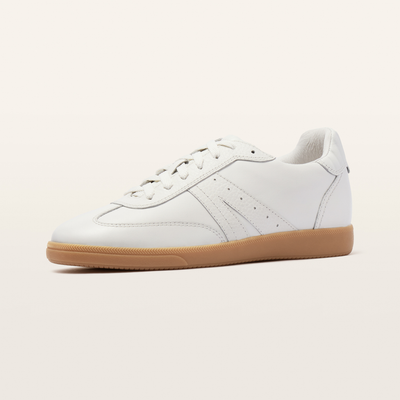 Levi White Soft Emboss Leather Sneakers