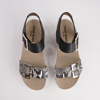 Quinn 02 Schwarz Combi Leather Sandals