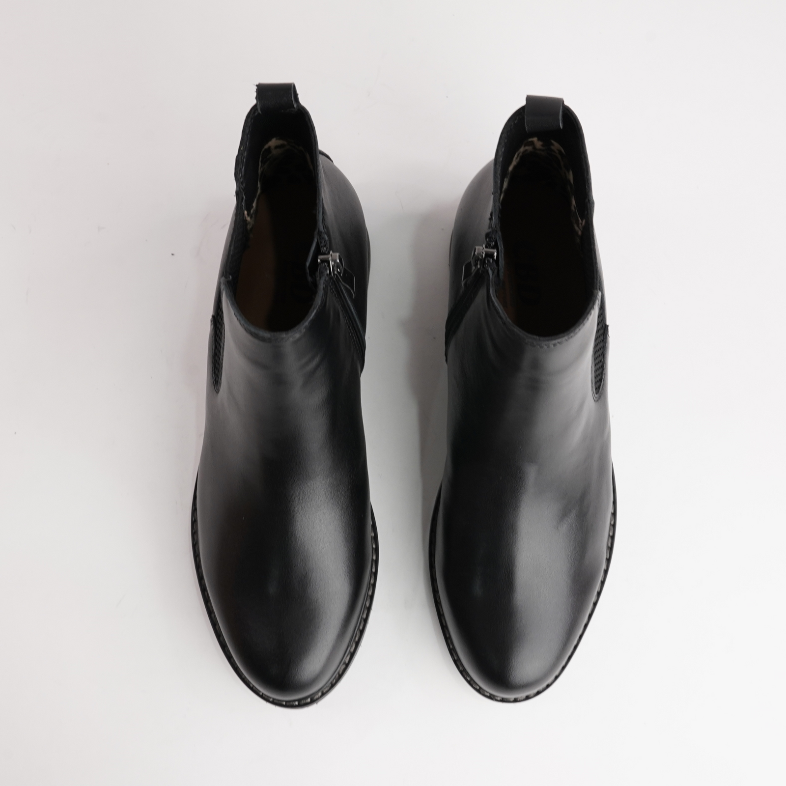 Tamara Black Leather Ankle Boots