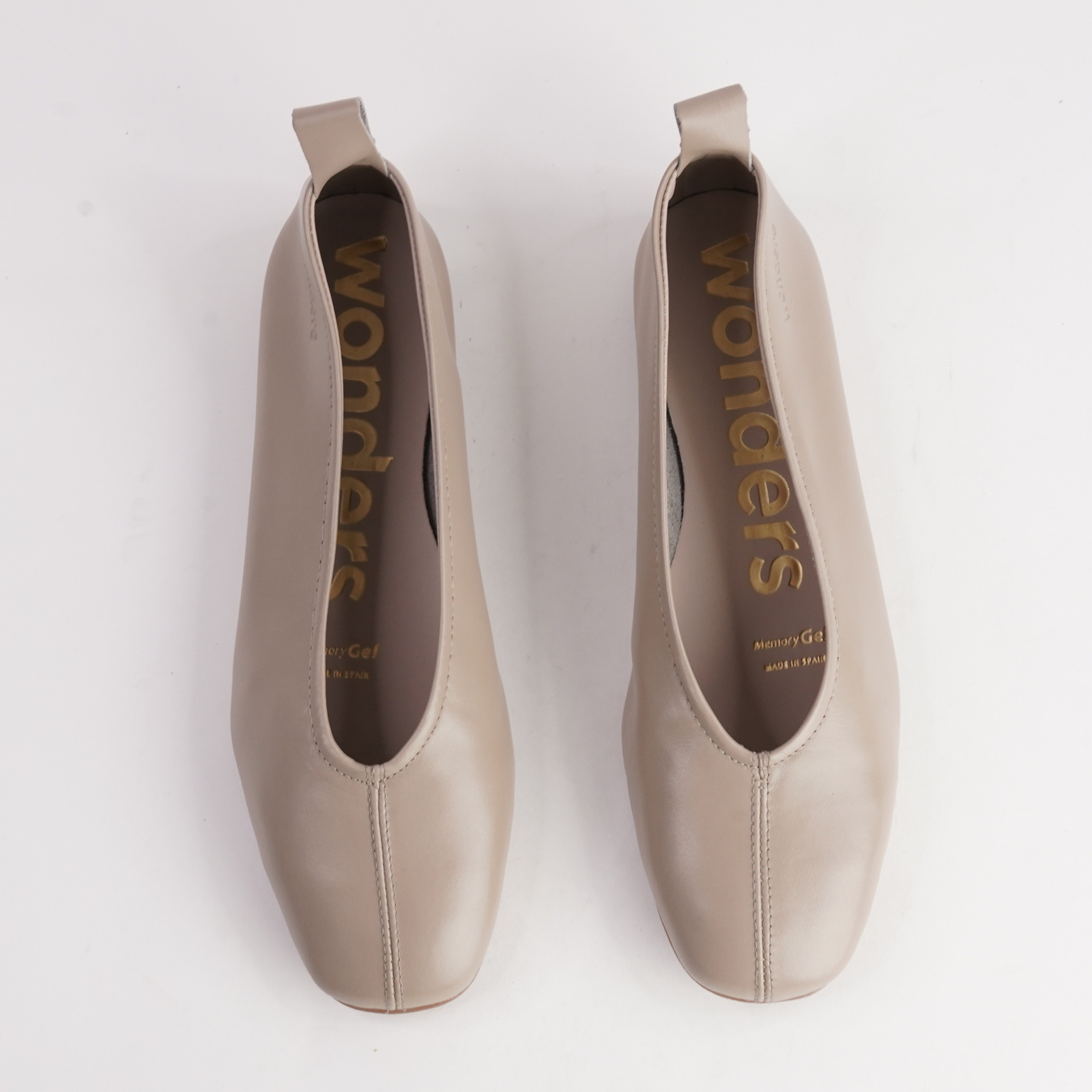 Seamly Taupe Leather Ballet Flats