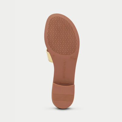 Hv253881 Banana/ Taupe Leather Sandals