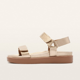 Zane Soft Gold Tumbled Leather Sandals