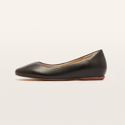 Dorset Black Leather Ballet Flats