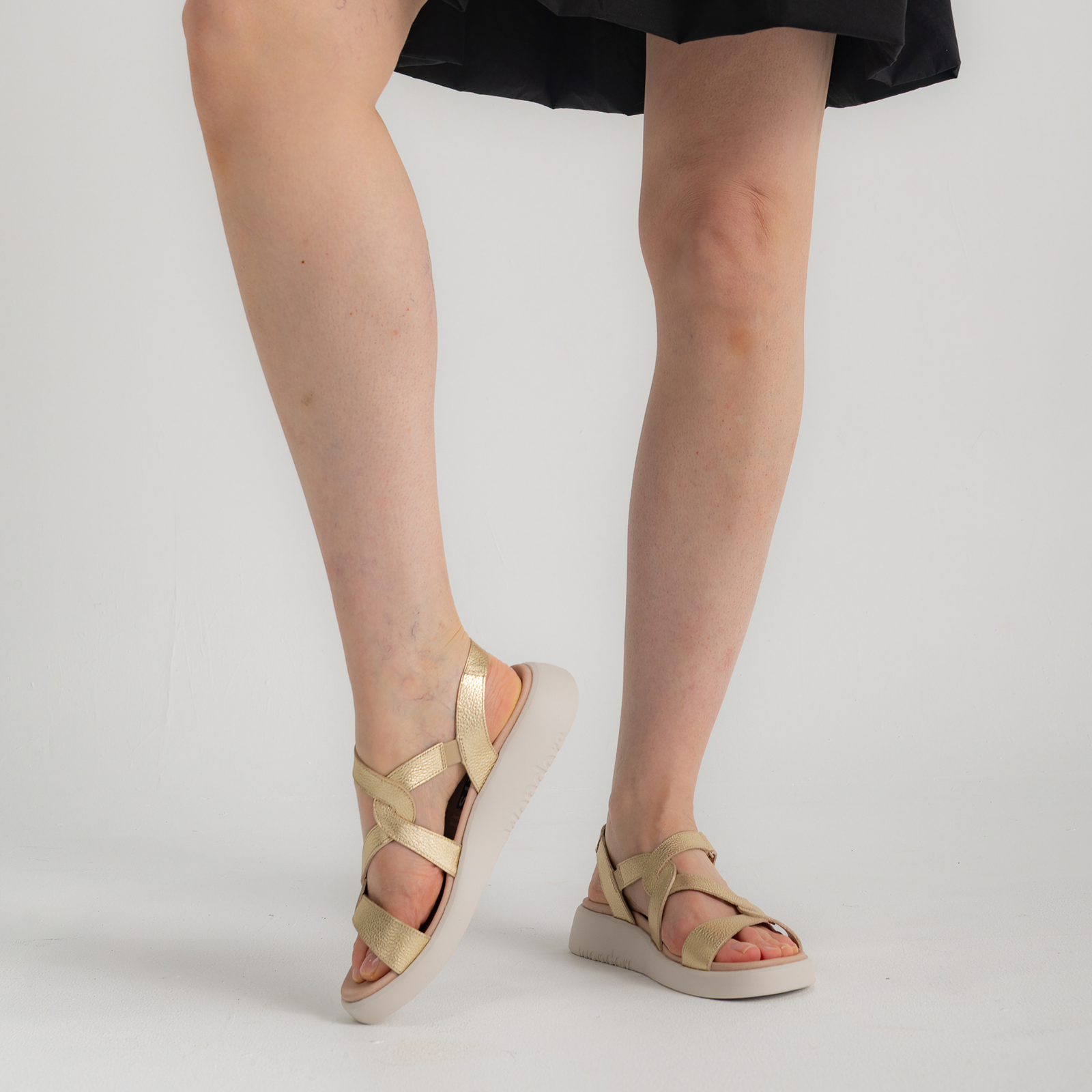 Chantal Platino/ Off White Sole Leather Sandals