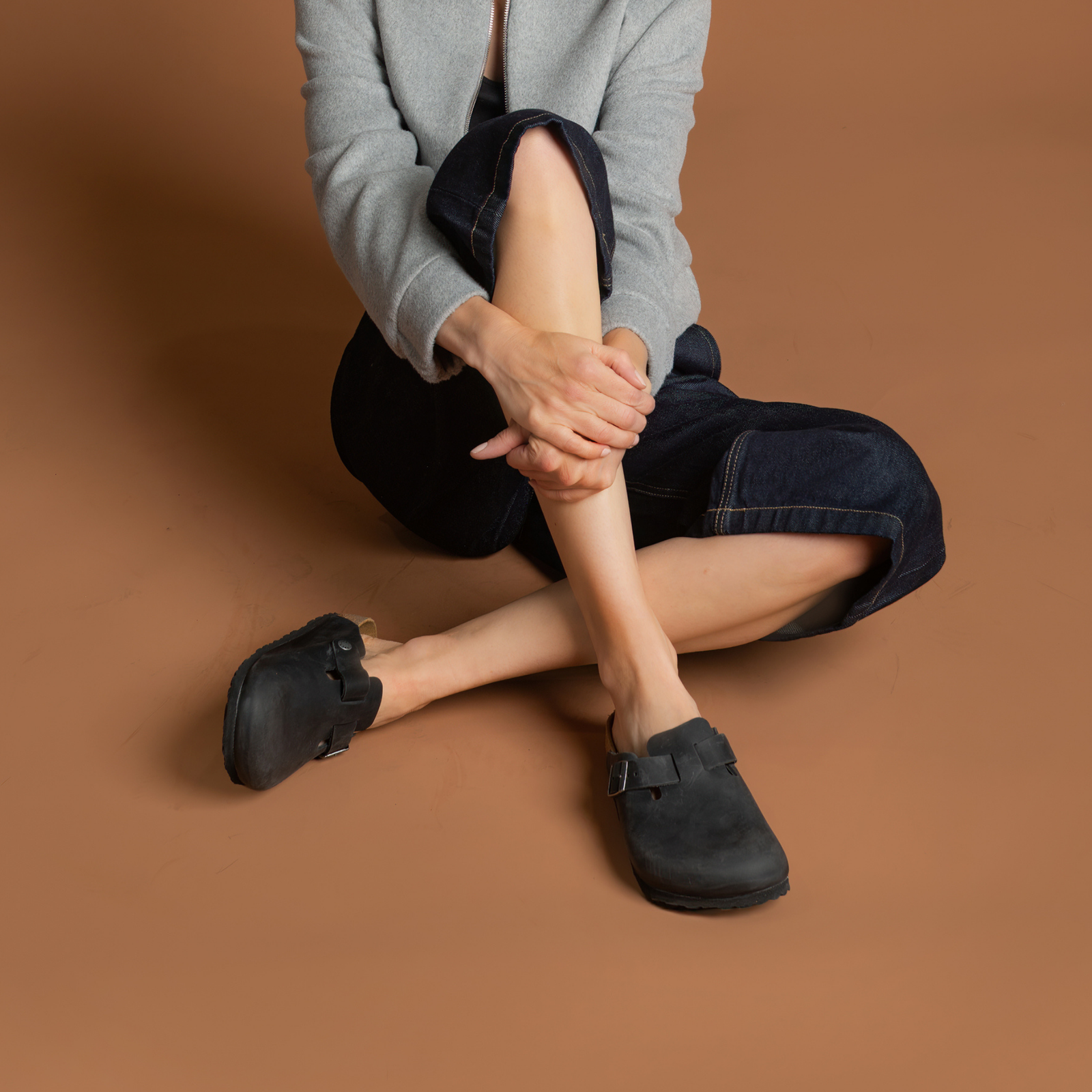 Boston Oiled Leather Black Flats