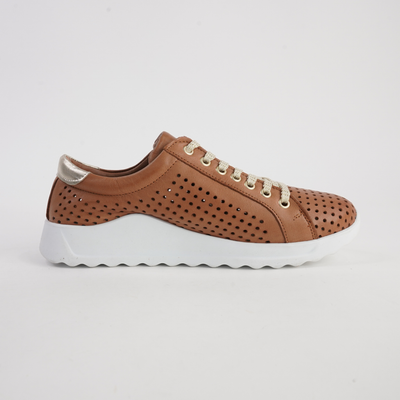 Eg256 Tan Leather Sneakers