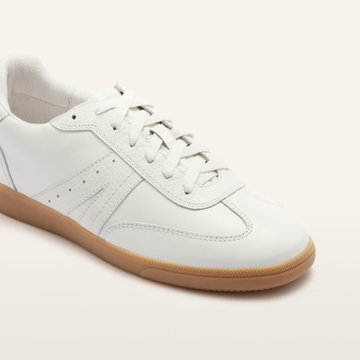 Levi White Soft Emboss Leather Sneakers