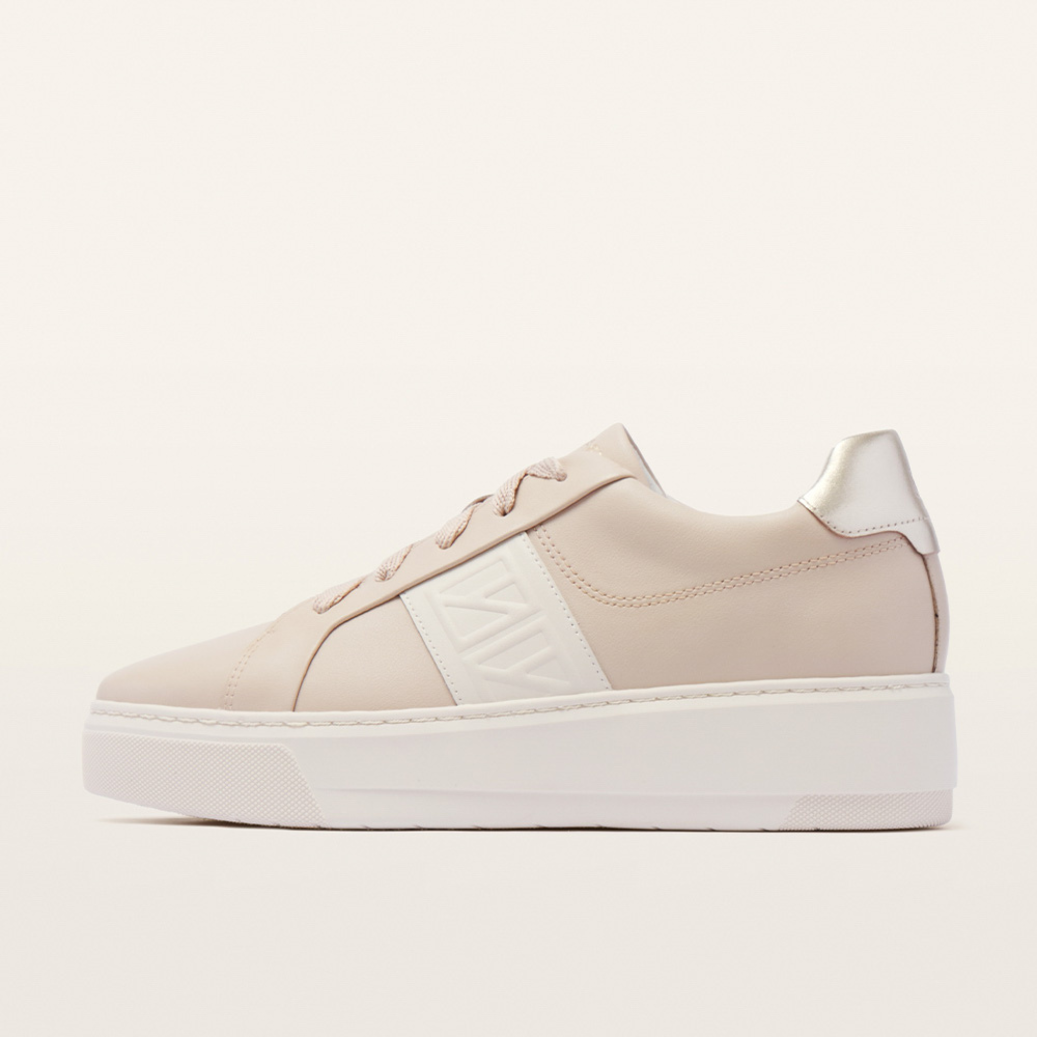Riley II Ecru Leather Sneakers