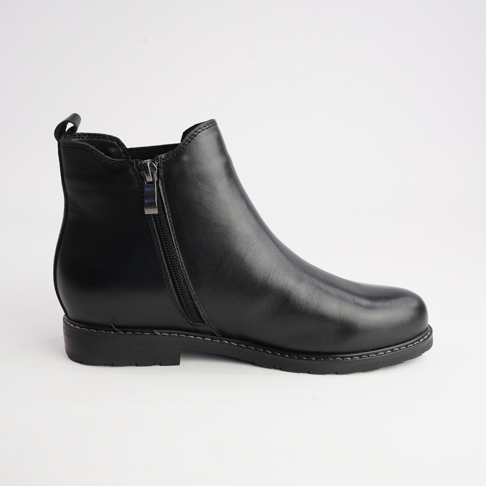 Tamara Black Leather Ankle Boots