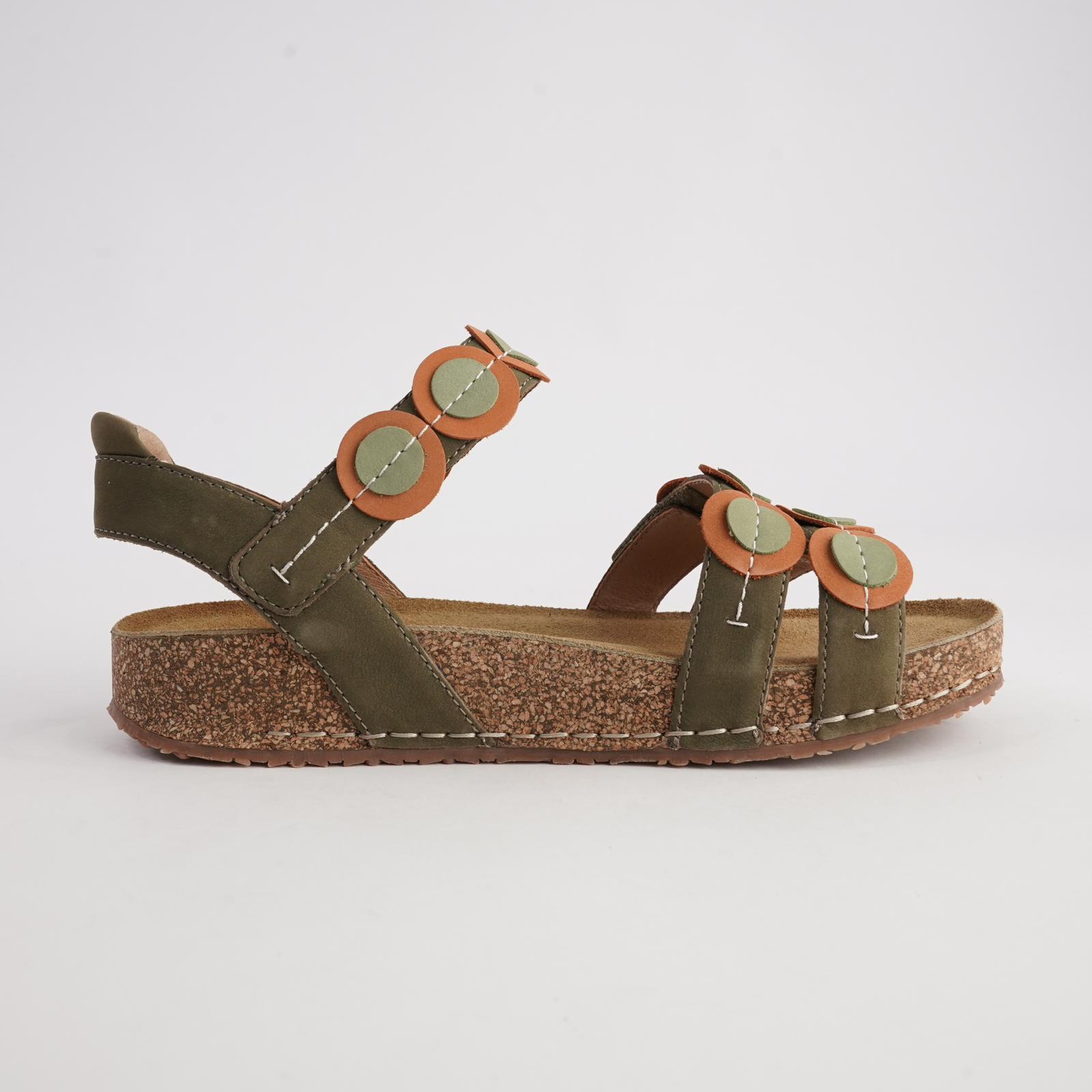 Hannah 13 Olive Multi Leather Sandals
