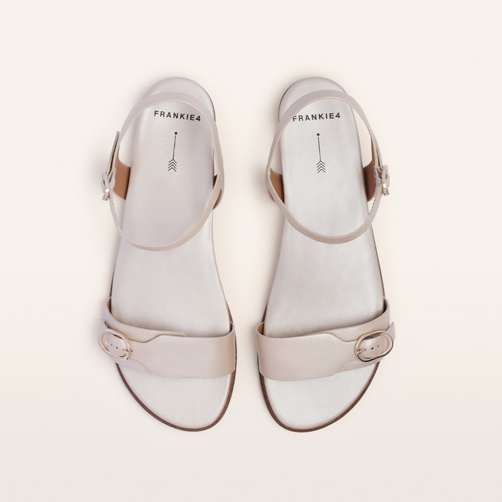 Bree Warm Pearl Leather Sandals